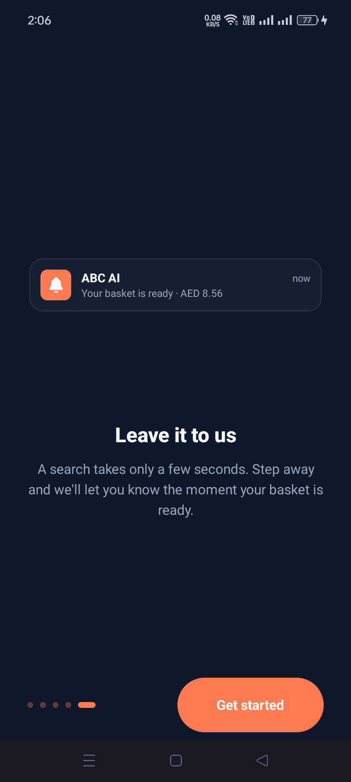 Notification opt-in for basket ready alerts