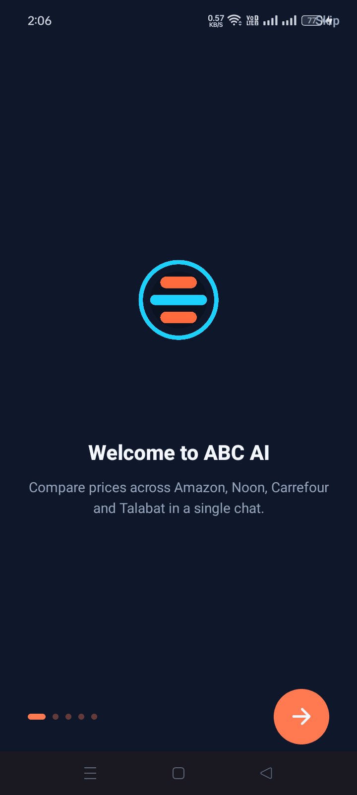 Onboarding welcome screen