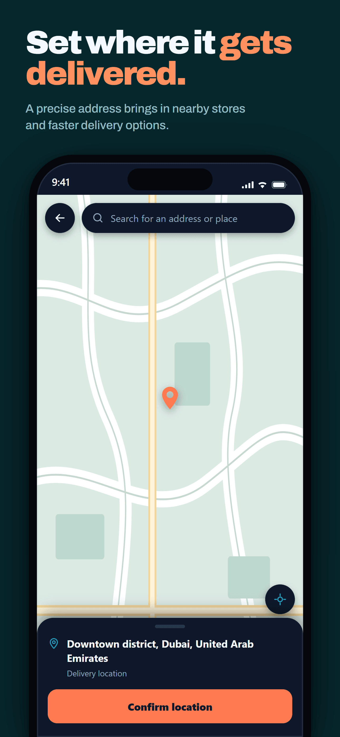 Location selection for UAE grocery prices